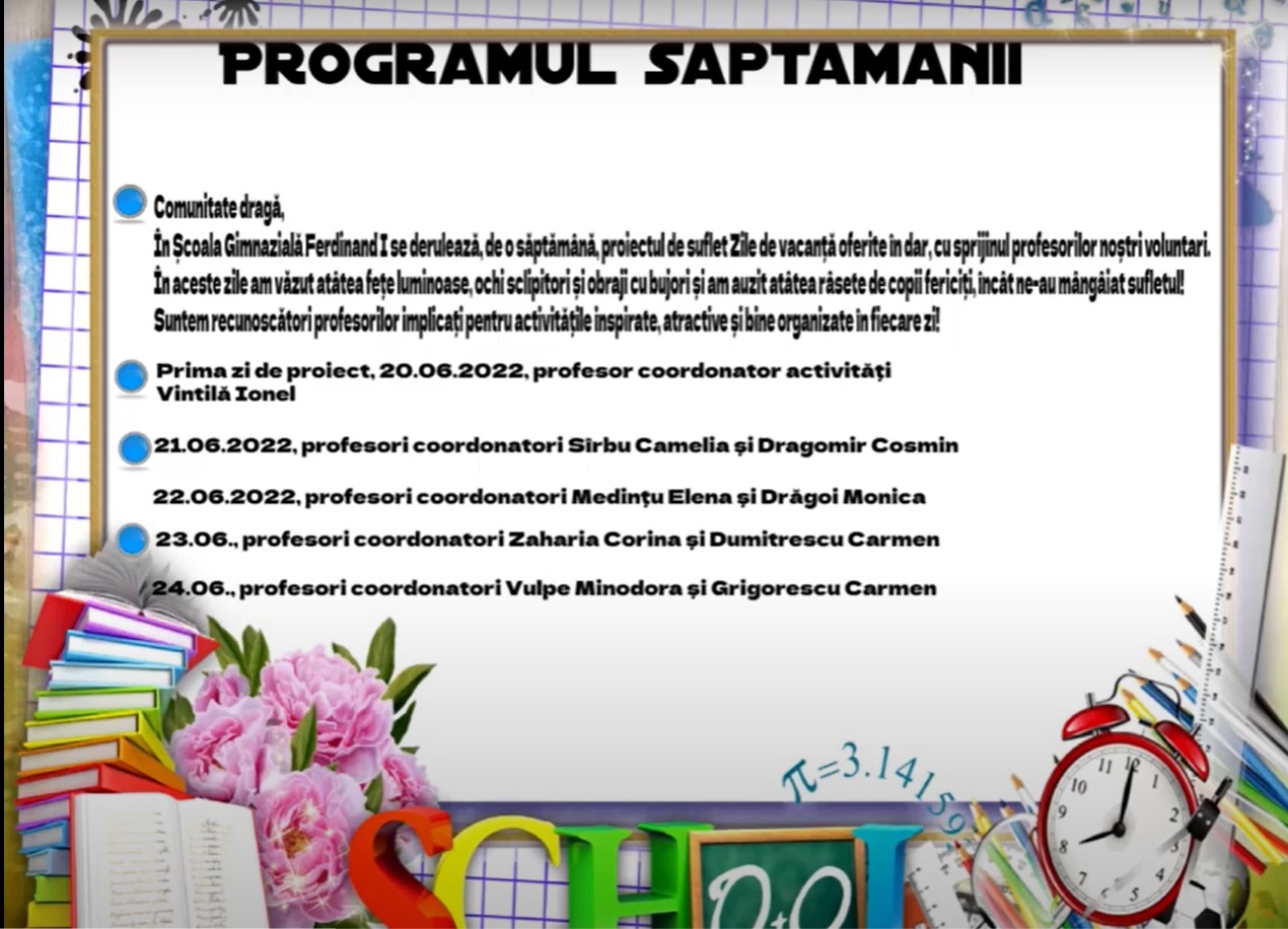 Zile de vacanță activă oferite-n dar - prima săptămână